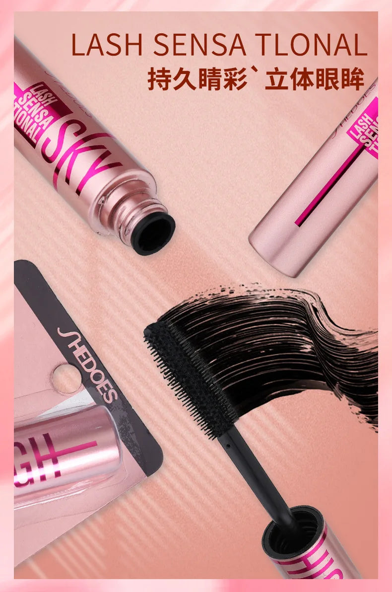 4D Silk Fiber Lash Mascara Lengthening Thick Curling Waterproof Mascara No Fading 24h Lasting Eye Lashes Brush Enhance Eyelashes