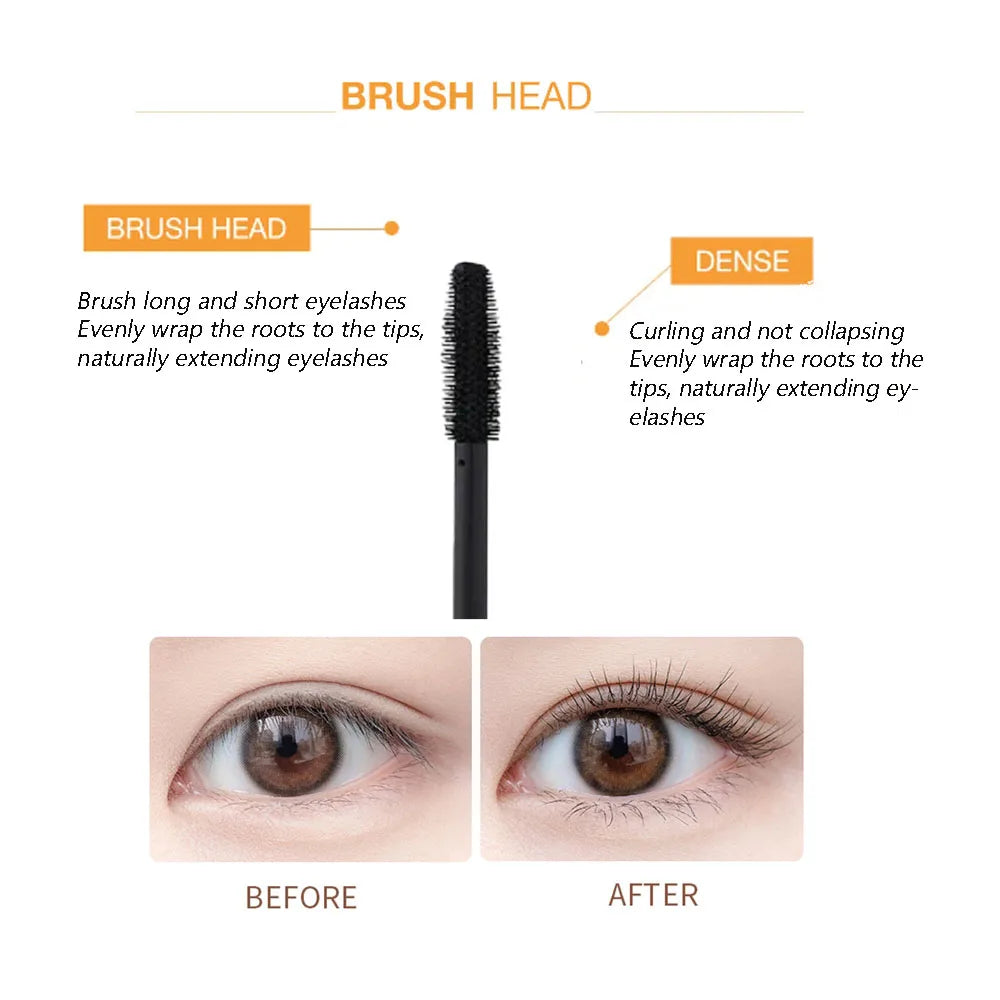 4D Silk Fiber Lash Mascara Lengthening Thick Curling Waterproof Mascara No Fading 24h Lasting Eye Lashes Brush Enhance Eyelashes