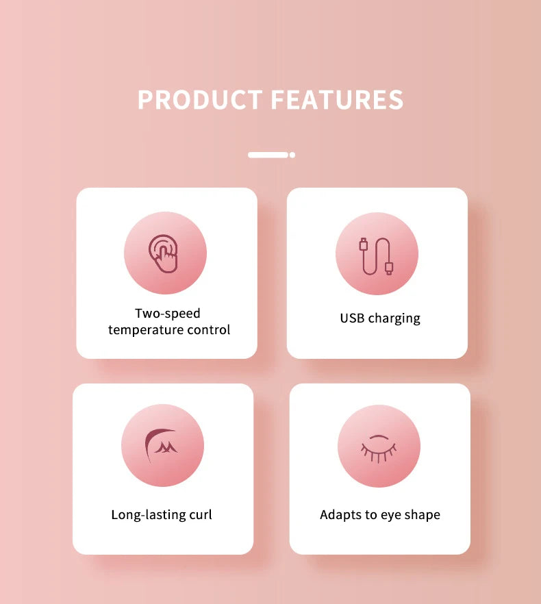 Eyelash curler fashion electric eyelash curler USB fast heating long-lasting curling eyelashes electric comb eyelash curler