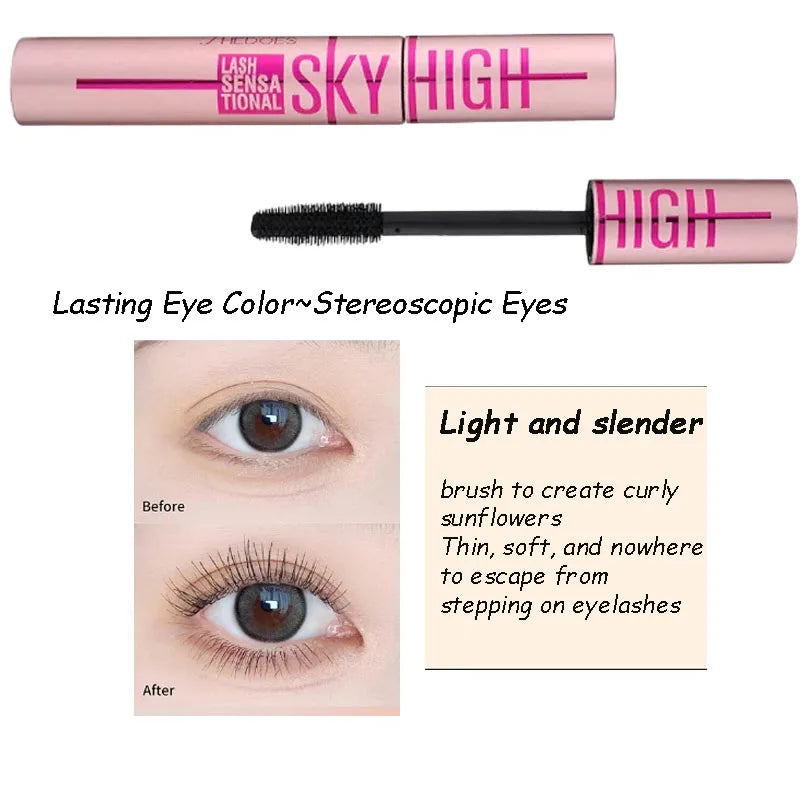 4D Silk Fiber Lash Mascara Lengthening Thick Curling Waterproof Mascara No Fading 24h Lasting Eye Lashes Brush Enhance Eyelashes