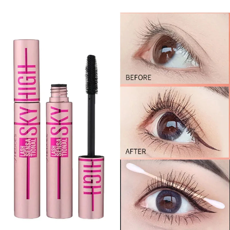 4D Silk Fiber Lash Mascara Lengthening Thick Curling Waterproof Mascara No Fading 24h Lasting Eye Lashes Brush Enhance Eyelashes